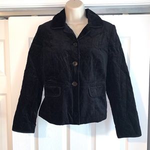 TALBOTS Black VELVET Quilted Blazer